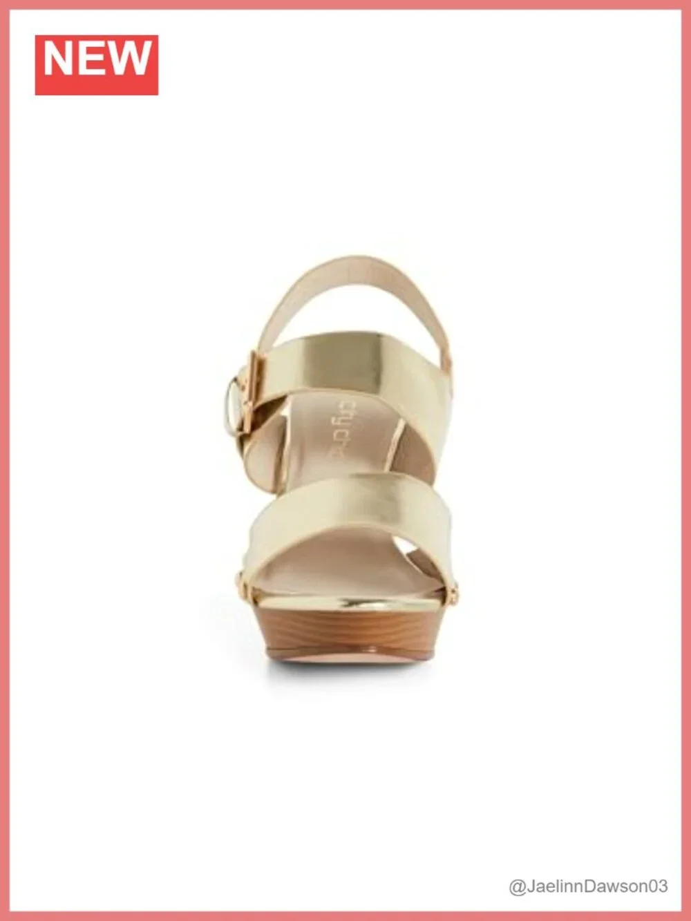 Chunky Platform Block Heel Open Toe Slingback Buckle Faux Leather
